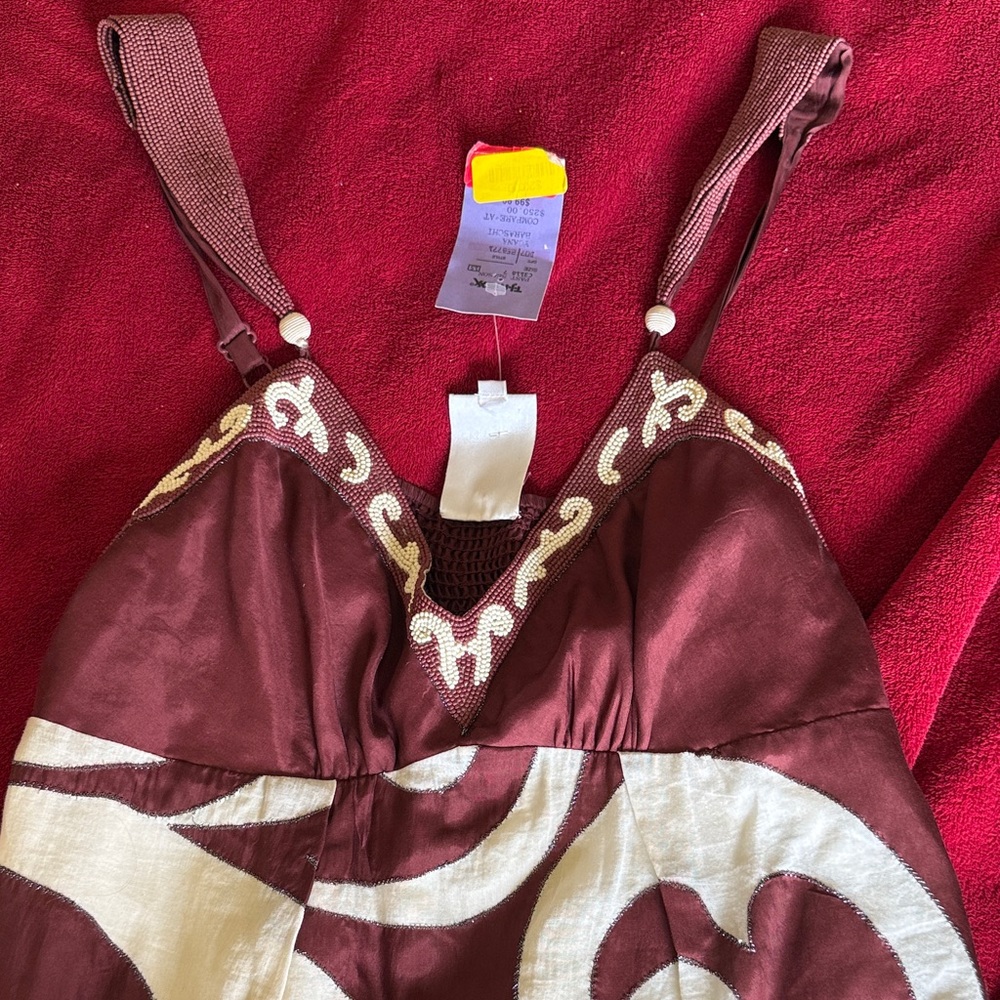 Yoana Baraschi Burgundy and Cream Tank Top